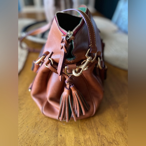 👜  Dooney & Bourke 👜 Satchel Florentine Leather Natural - Picture 3 of 5